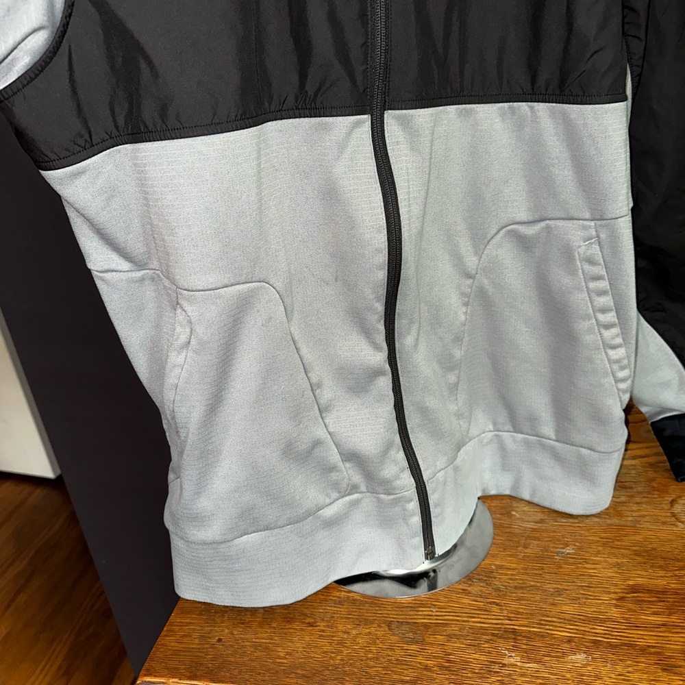 The North Face Black and Light Gray Hooded Windbreaker Fleece Jacket - Picture 5 of 10